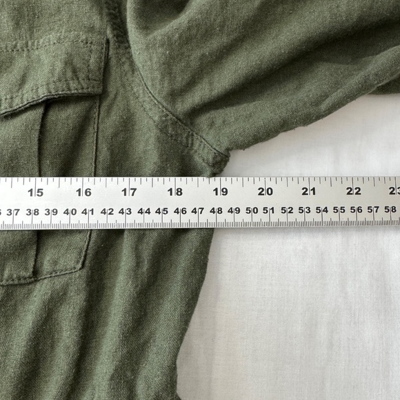 Old Navy Women's Zip Up Linen Field Jacket Collared Army Green Medium Outdoor - Picture 10 of 14
